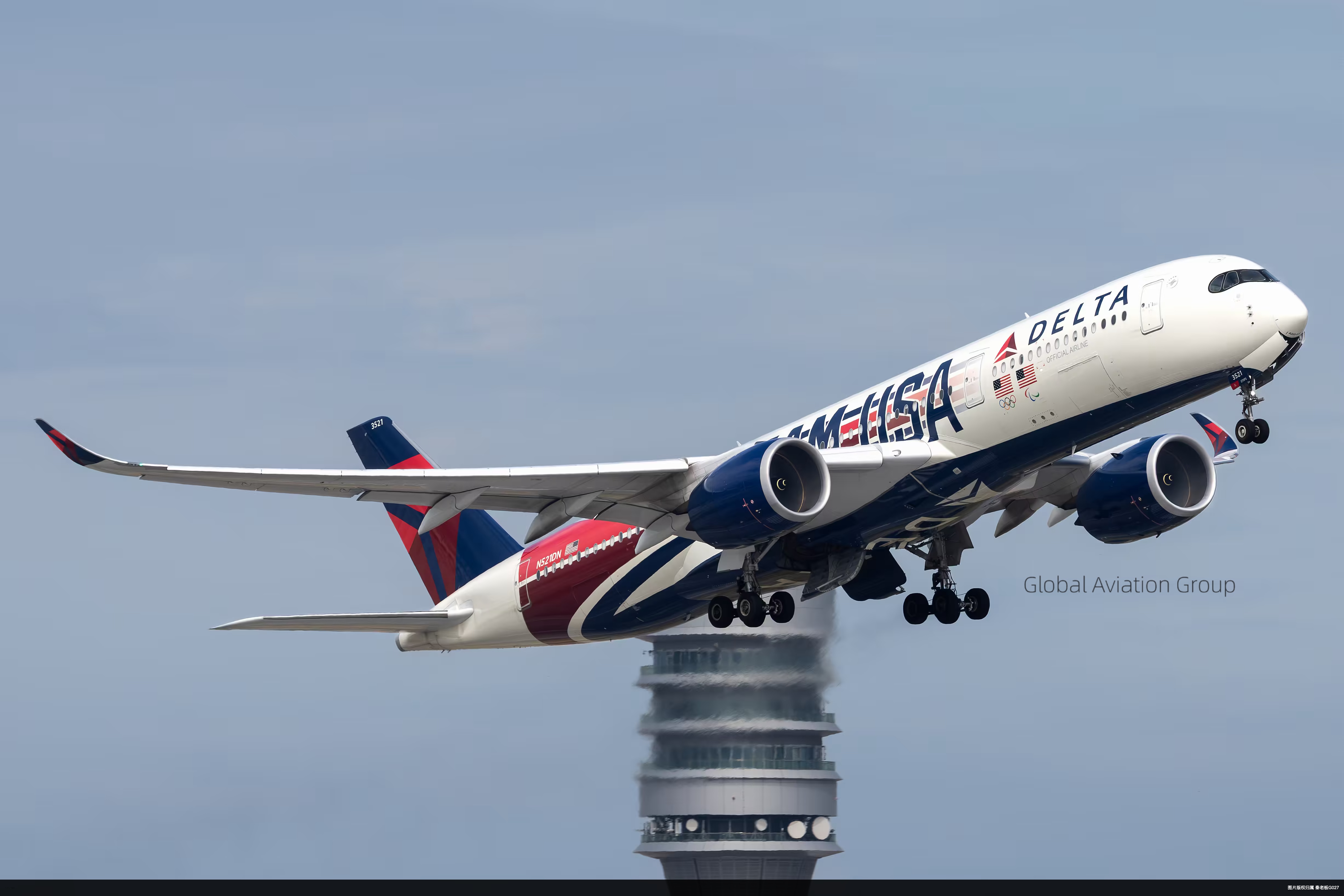 达美航空A359 Team USA彩绘