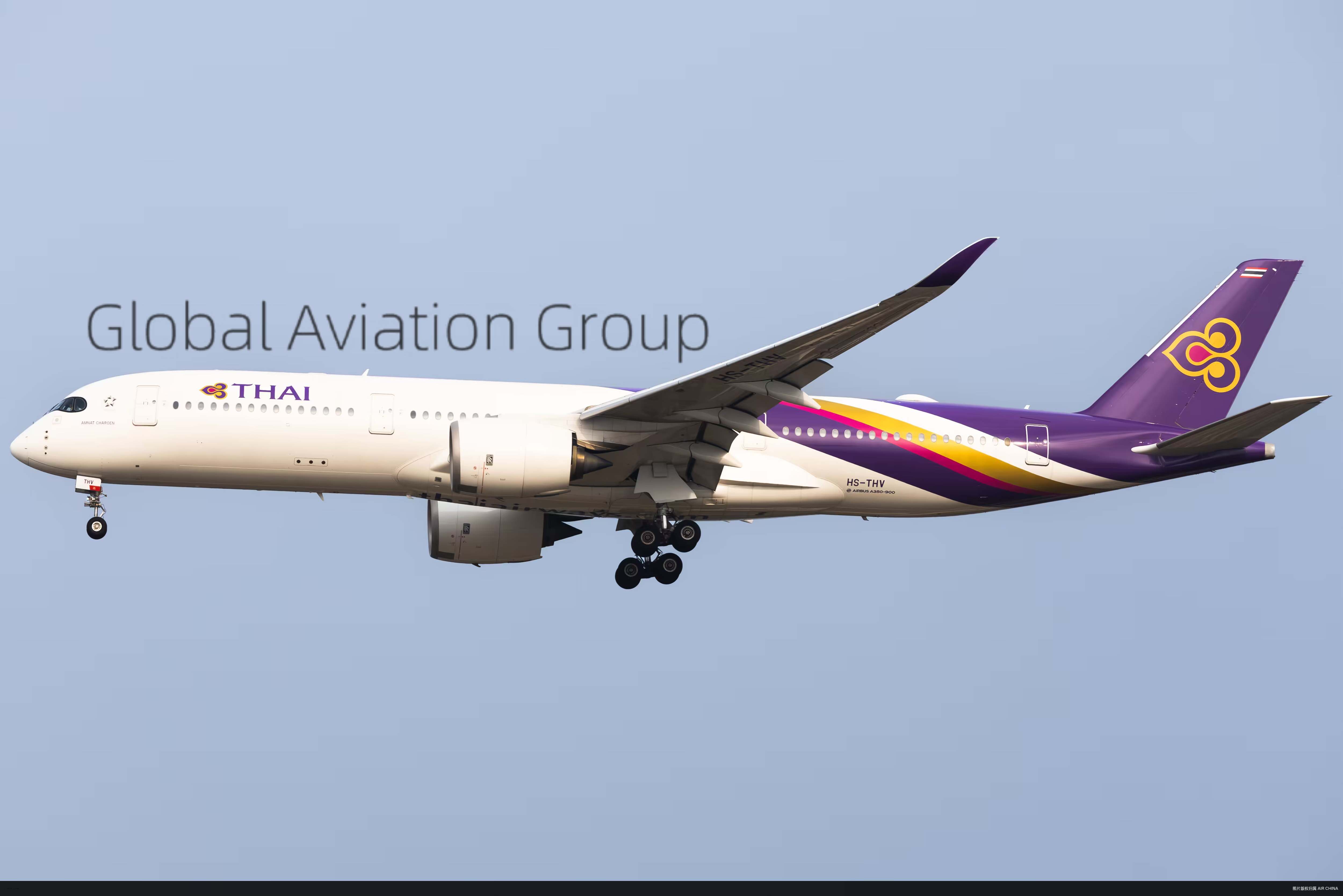 泰国航空降落北京首都01